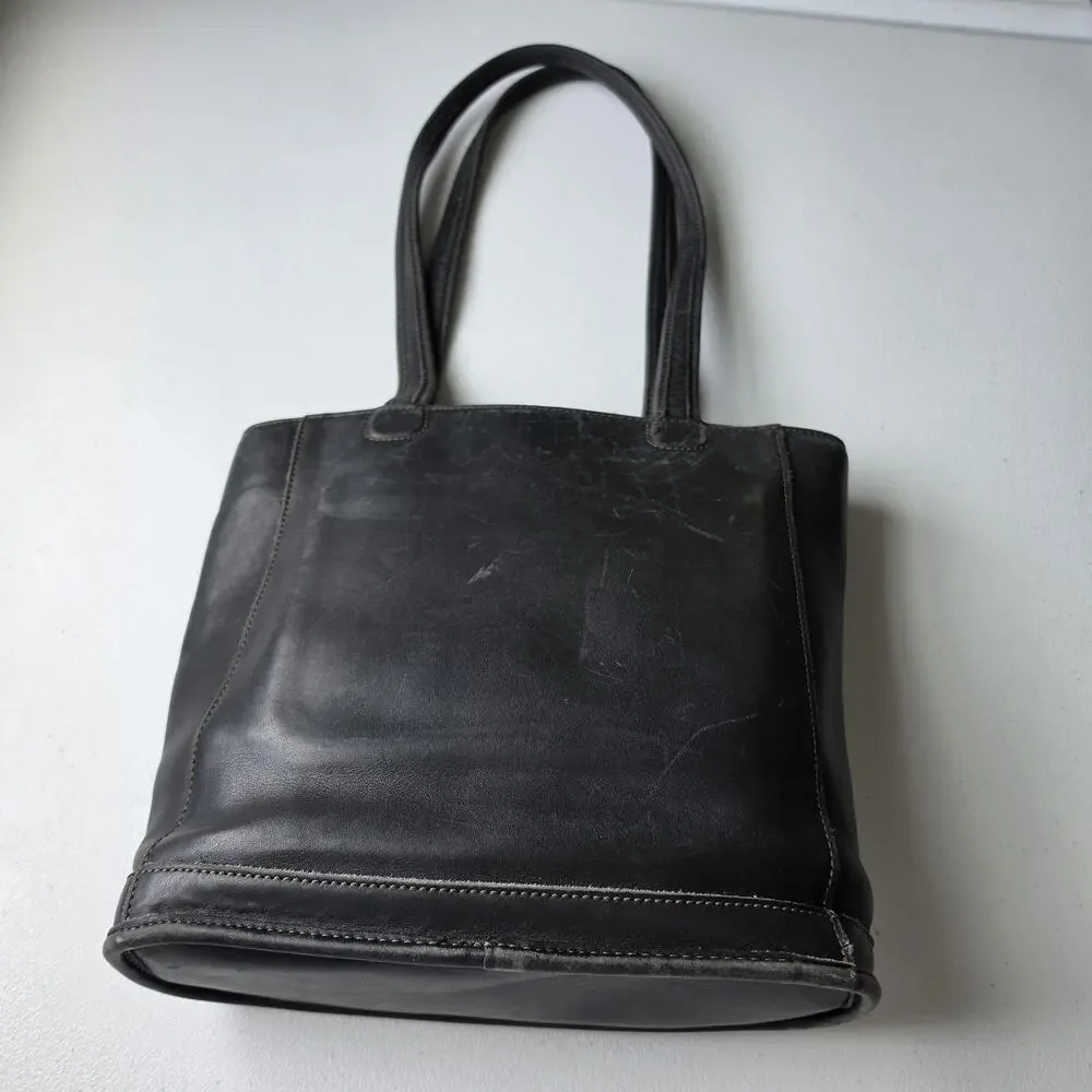 Vintage Coach Bleeker Tote Bag Small Black Leather Shoulder Purse 9305 USA